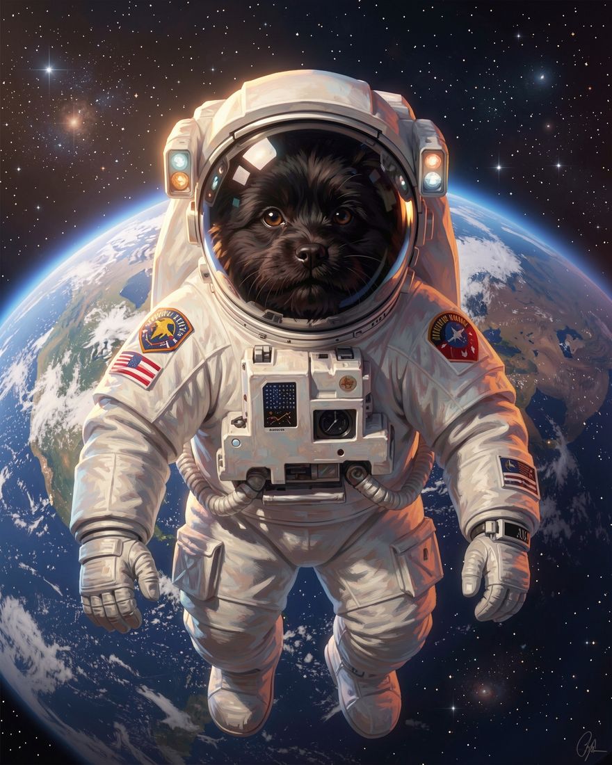 Portrait in the Astronaut style